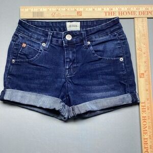 Hudson Jeans Kids Denim Shorts Size 12 Rolled Cuff Blue Dark Wash